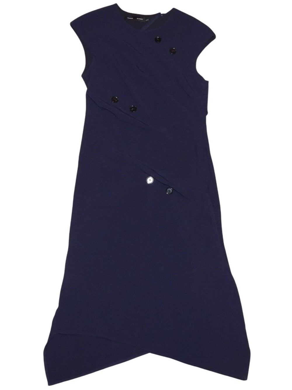 Proenza Schouler Blue Sleeveless Button Shift Dress Women's Size 12